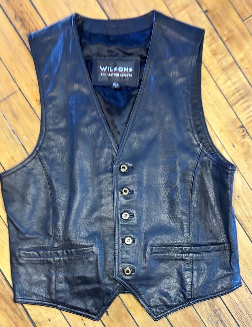 Wilson’s Leather Vest L Brown The Leather Experts 2 Pocket Biker - Size Medium